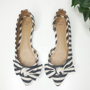 A New Day Jayme Stripe Bow Ballet Flats